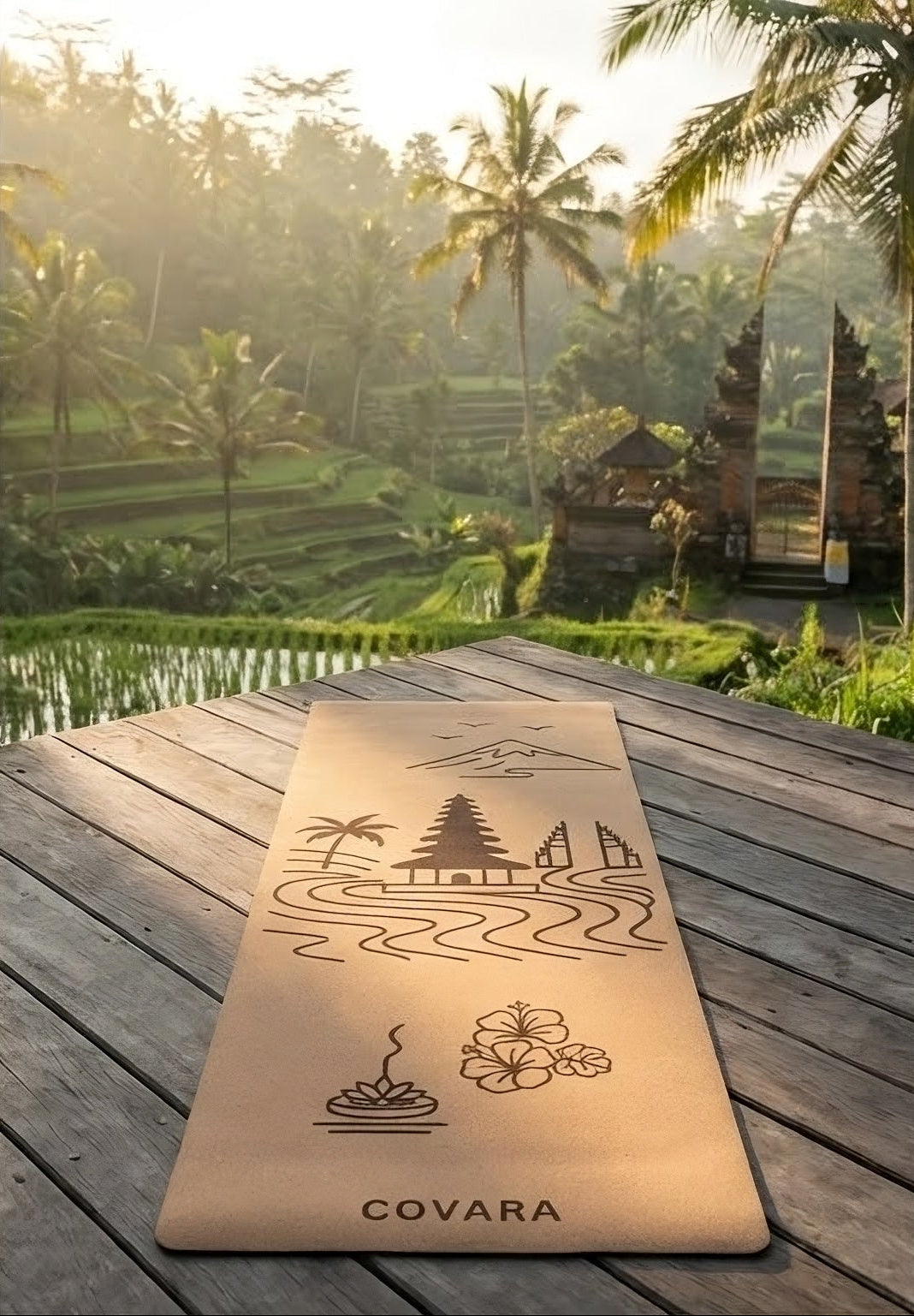 COVARA cork yoga mat hero