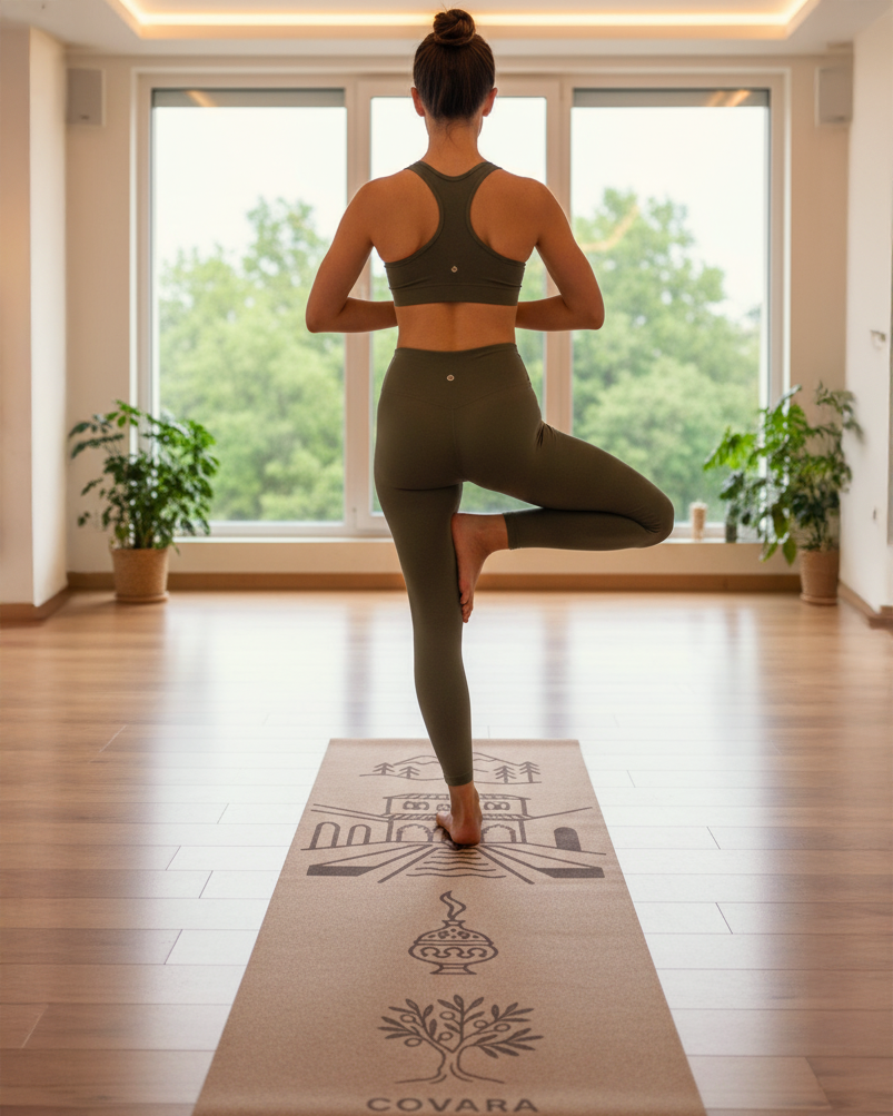 Balanced on natural cork.